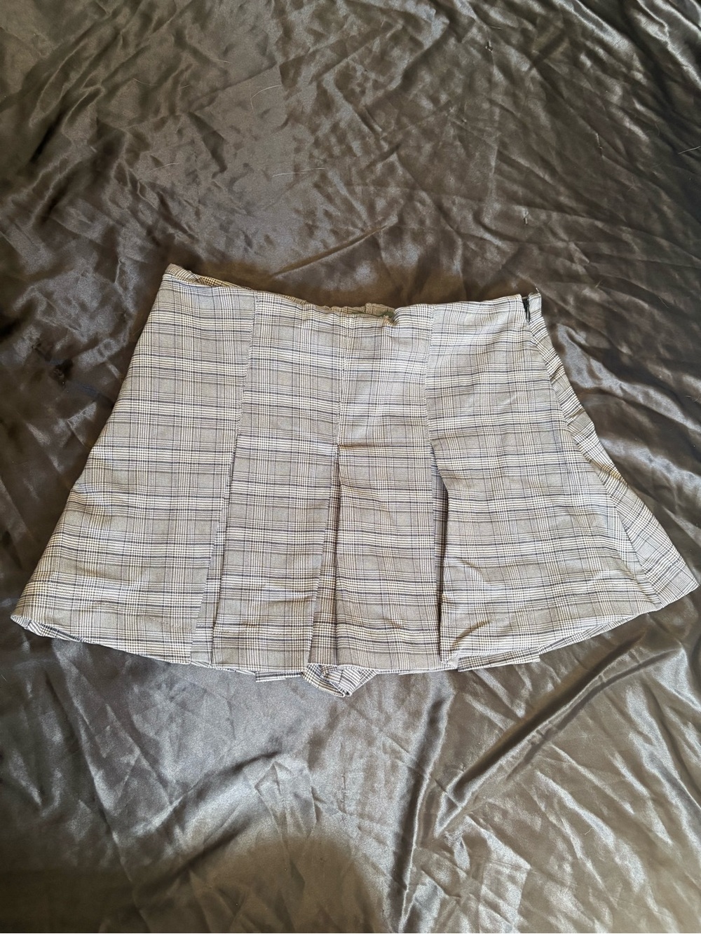 Brown Plaid Mini Skirt
